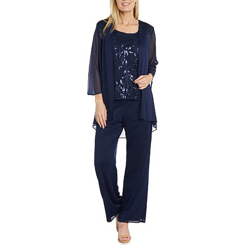 R&M Richards Womens Knit Solid Dress Pants Trendy Printed Leggings