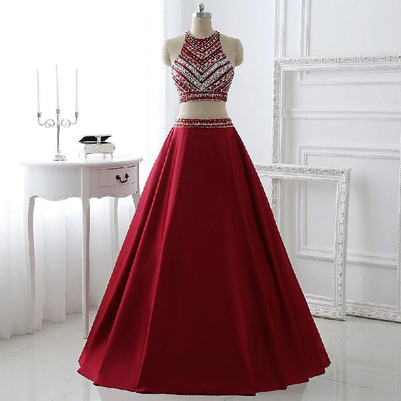Two Pieces Prom Dress, Evening Gown, Graduation School Party Dress, Winter Formal Dress Tunics Gym athletic Two Pieces Prom Dress, Evening Gown, Graduation School Party Dress, Winter Formal Dress Tunics Gym athletic