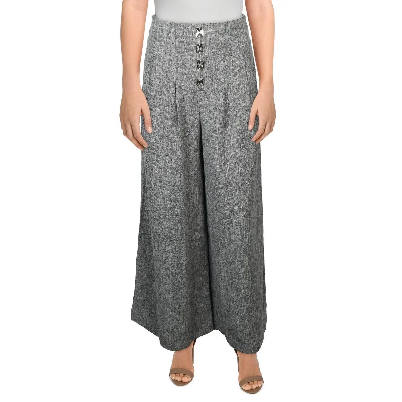 Beulah Womens Embellished High Rise Wide Leg Pants Stylish Harem Pants