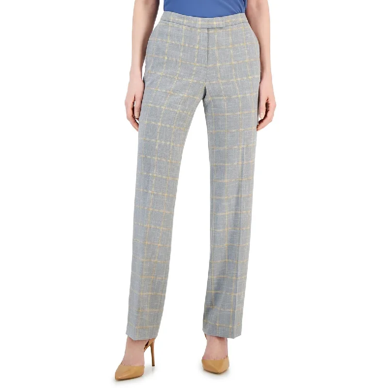 Kasper Womens Straight Leg Mid-Rise Dress Pants Comfortable Fleece Pants