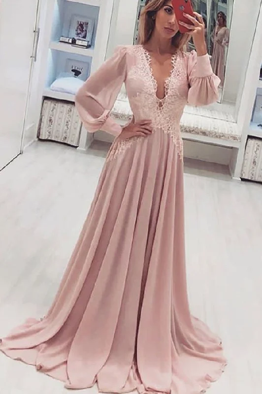Simple Deep V Neck Lace Prom Dresses with Long Sleeves Party Dresses Tunics Hiking breathable Simple Deep V Neck Lace Prom Dresses with Long Sleeves Party Dresses Tunics Hiking breathable