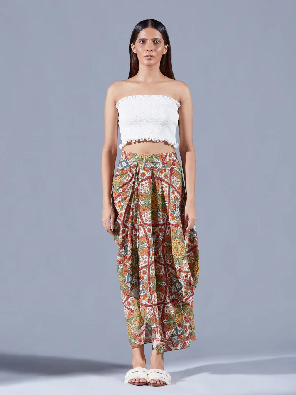 DRAPED EIRENE ASYMMETRIC SKIRT SET corduroy skirt cozy