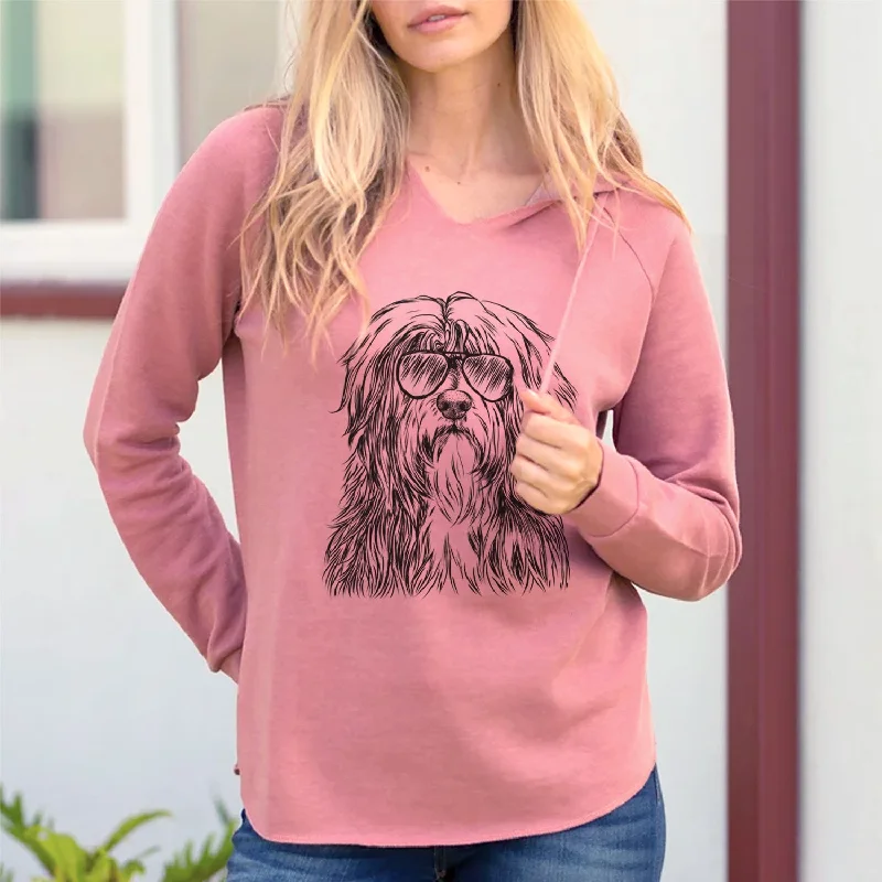 Aviator Otto the Polish Lowland Sheepdog - Cali Wave Hooded Sweatshirt Hoodie with Illustration Artistic Creative Aviator Otto the Polish Lowland Sheepdog - Cali Wave Hooded Sweatshirt Hoodie with Illustration Artistic Creative