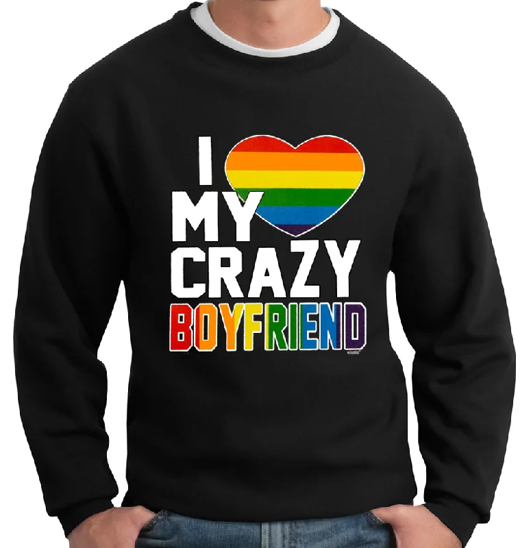 I Heart My Crazy Boyfriend Rainbow Pride Crew Neck Sweatshirt Hoodie with Crew Neck Simple Timeless I Heart My Crazy Boyfriend Rainbow Pride Crew Neck Sweatshirt Hoodie with Crew Neck Simple Timeless