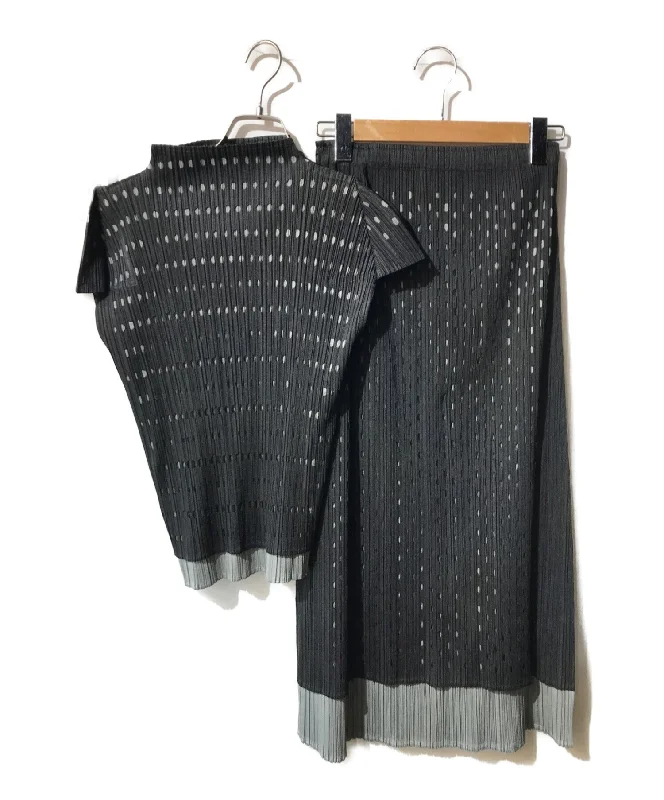 [Pre-owned] PLEATS PLEASE Dot Cutting Layered Skirt Setup PP51-JG566/PP51-JK562 lace skirt intricate