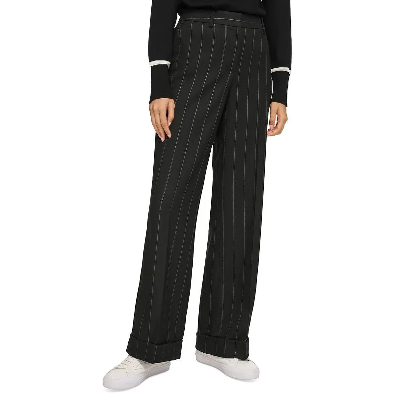 Karl Lagerfeld Paris Womens Metallic Pinstripe Dress Pants Elegant Dress Pants