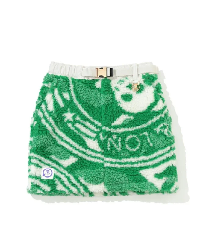 Massive Boa Fleece Skirt GREEN wool skirt thick