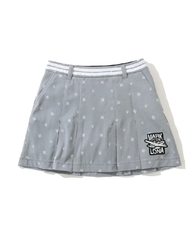 Women's Enigma Pleats Skirt Light Grey leather skirt refined