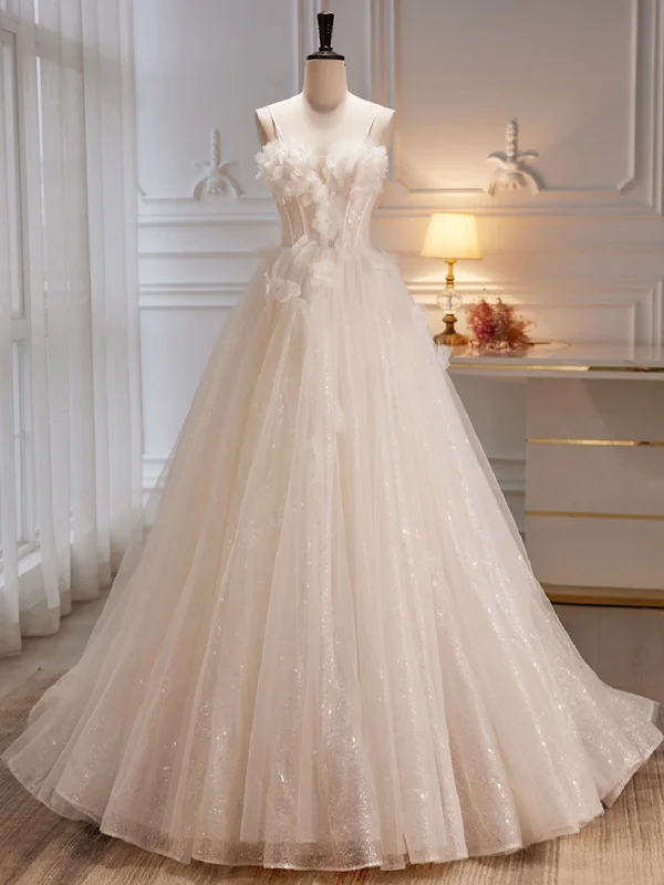 A-Line Tulle Flower Light Champagne Long Prom Dresses, Shiny Formal Dresses Tunics Formal black A-Line Tulle Flower Light Champagne Long Prom Dresses, Shiny Formal Dresses Tunics Formal black