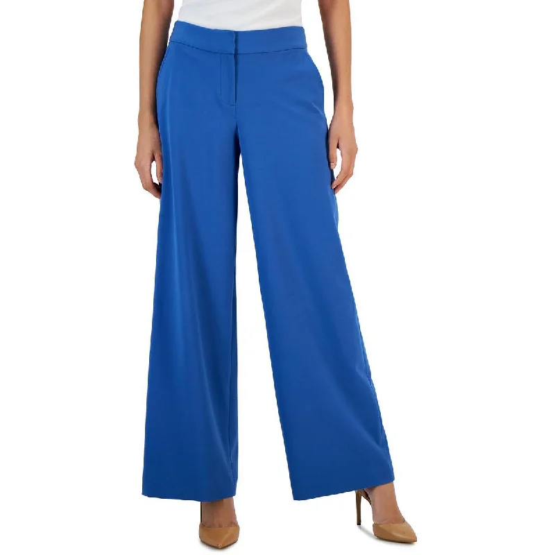 Tahari Womens Ankle Casual Wide Leg Pants Comfortable Pleated Pants