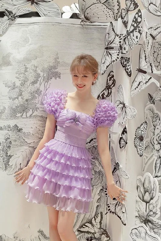 Purple A-line Tiered Homecoming Dress Birthday Party Dress Y2690 Tunics Timeless classic Purple A-line Tiered Homecoming Dress Birthday Party Dress Y2690 Tunics Timeless classic