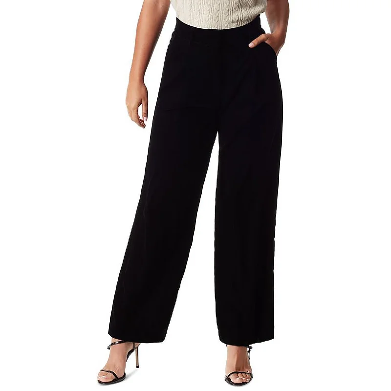 Sam Edelman Womens Velvet High Rise Wide Leg Pants High-Waist Yoga Pants