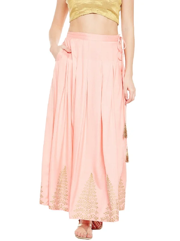 Women's Coloured Block Print  Skirt - BitterLime silk skirt smooth