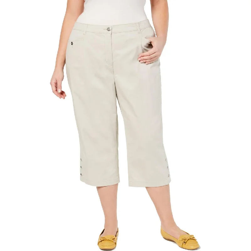 Karen Scott Womens Plus Tummy Control Comfort Waist Capri Pants Cozy Full-Length Pants Karen Scott Womens Plus Tummy Control Comfort Waist Capri Pants Cozy Full-Length Pants