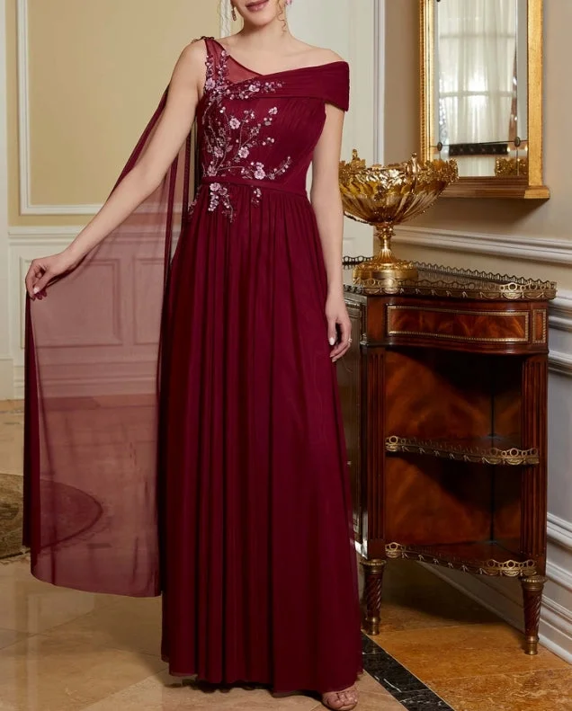 A-Line Princess Tulle Sequins Mother of the Bride Dress Evening Dresses Wedding Guest Party Dresses Turtleneck Neckline Stylish A-Line Princess Tulle Sequins Mother of the Bride Dress Evening Dresses Wedding Guest Party Dresses Turtleneck Neckline Stylish