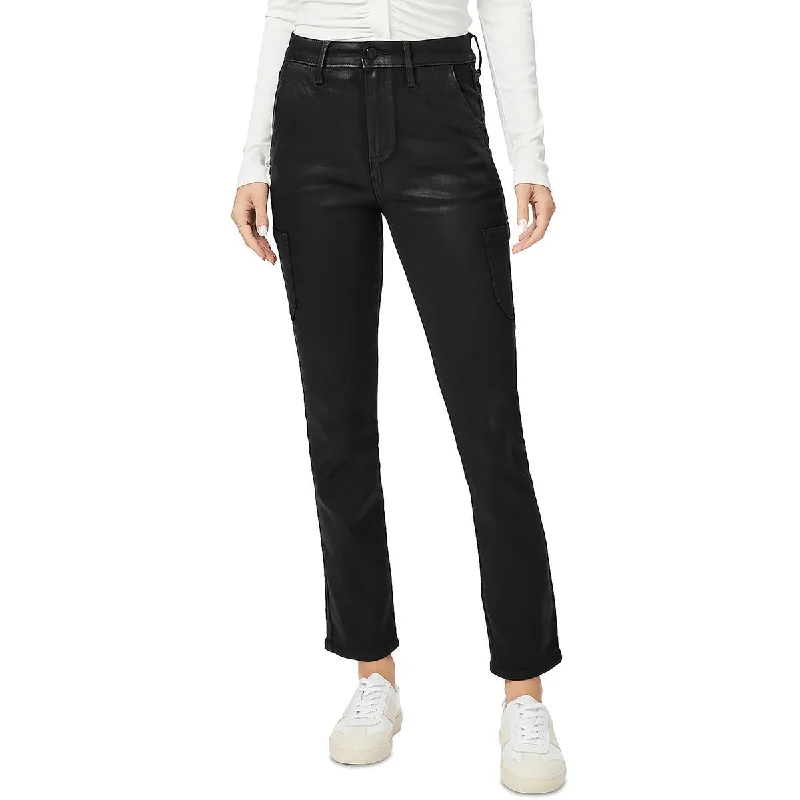 Paige Womens Jolie Coated High Rise Cargo Pants Soft Stretch Leggings