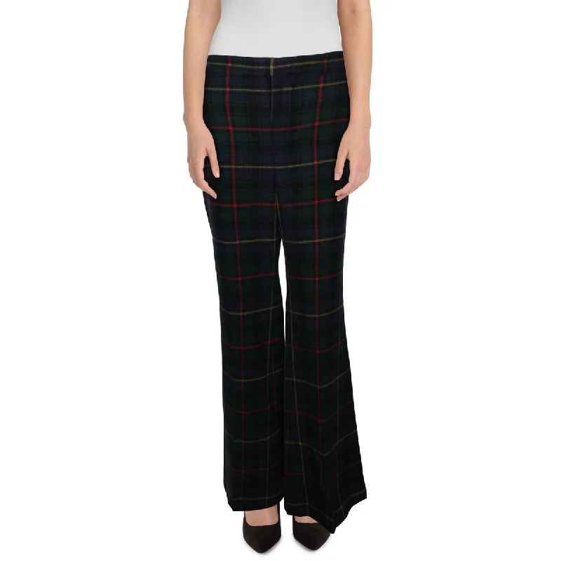 Lauren Ralph Lauren Womens High Rise Plaid Wide Leg Pants Comfortable Wide-Leg Pants