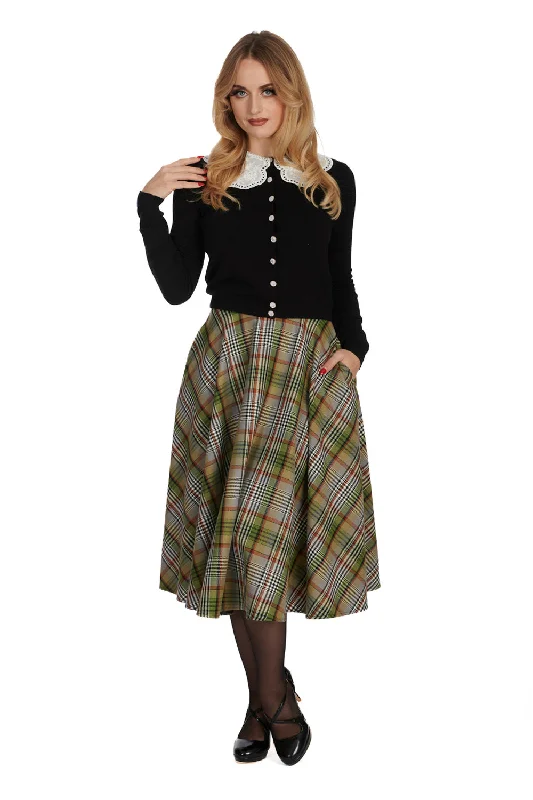 Sophia Check Swing Skirt leather skirt bold