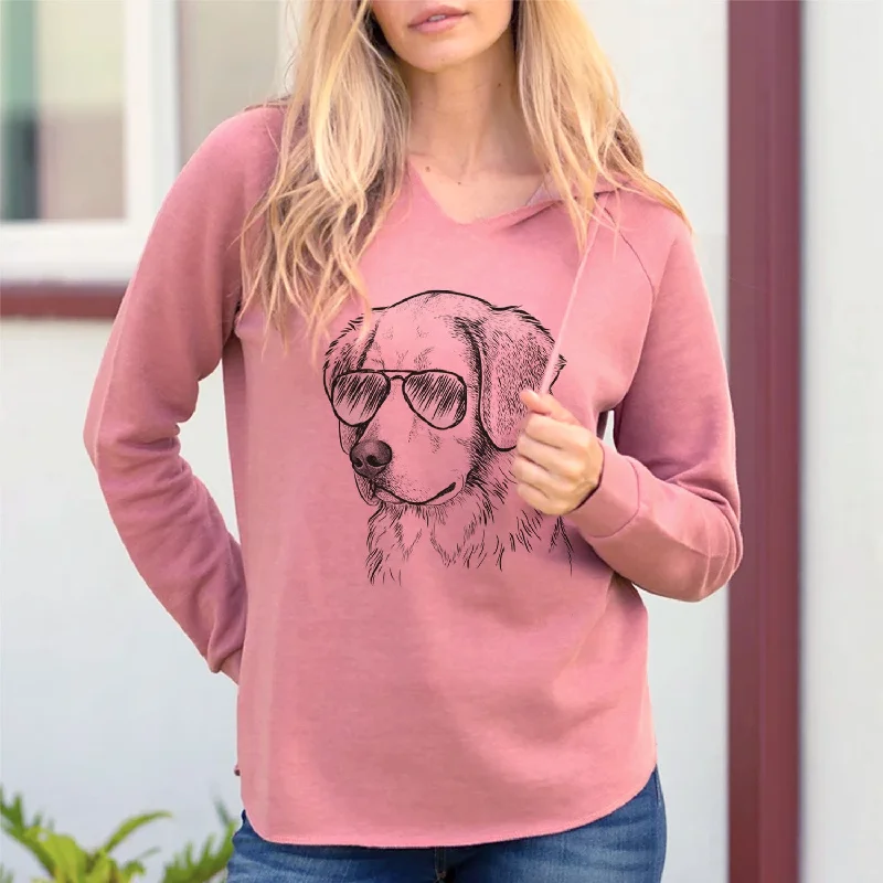 Aviator Kula the Golden Retriever - Cali Wave Hooded Sweatshirt Hoodie with Elastic Waist Stretchable Comfortable Aviator Kula the Golden Retriever - Cali Wave Hooded Sweatshirt Hoodie with Elastic Waist Stretchable Comfortable