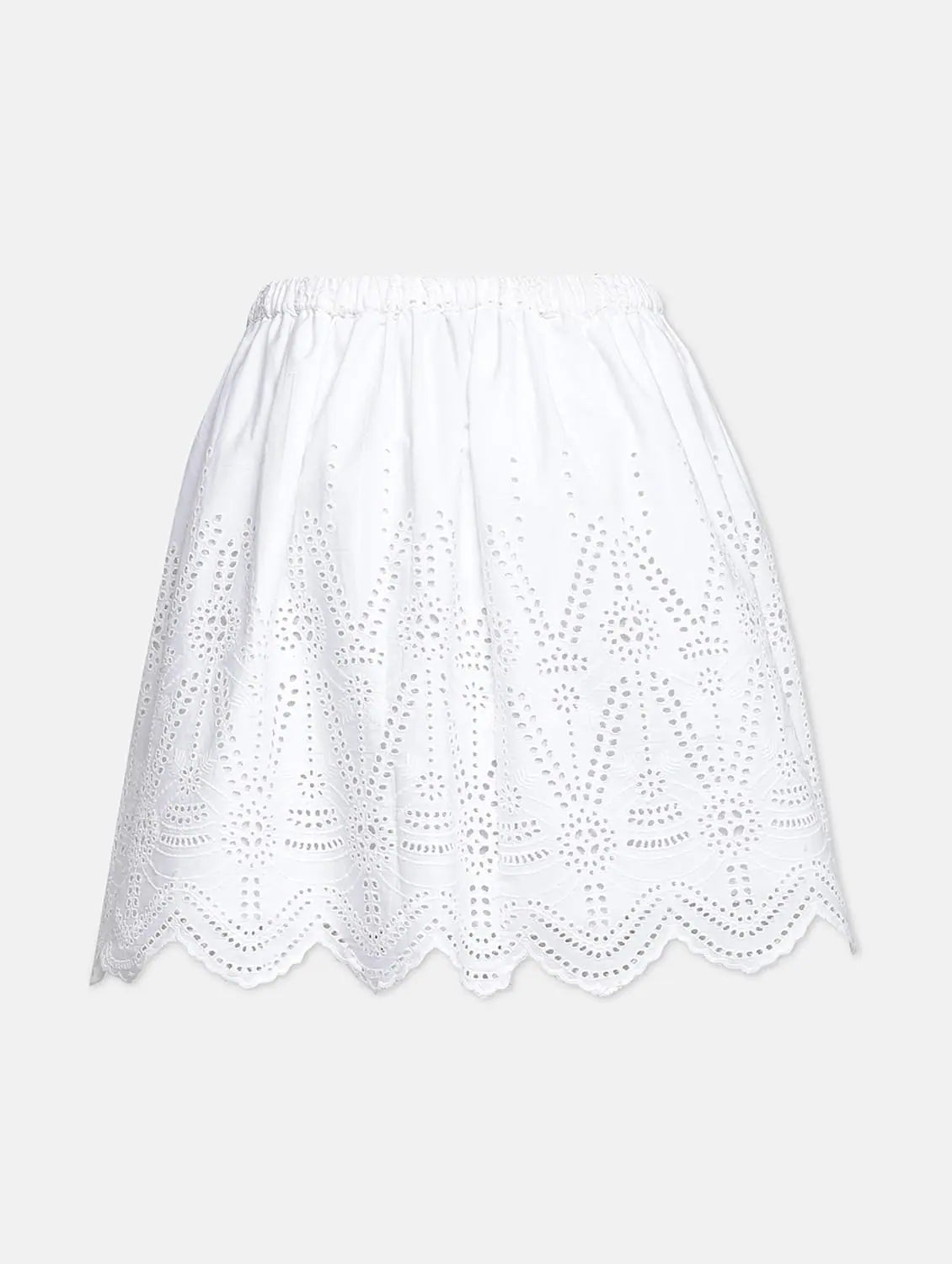 Tangy White Embroidery Meld Girl Skirt silk skirt lustrous