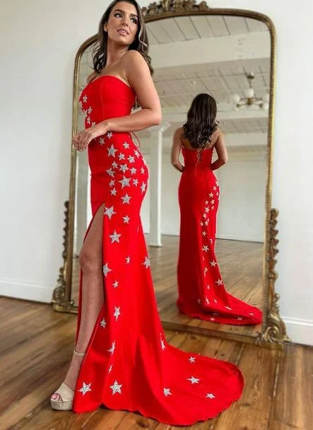 Red Sexy Long Prom Dresses,Hoco Dresses, Party Dresses DT1447 Tunics Polka dots