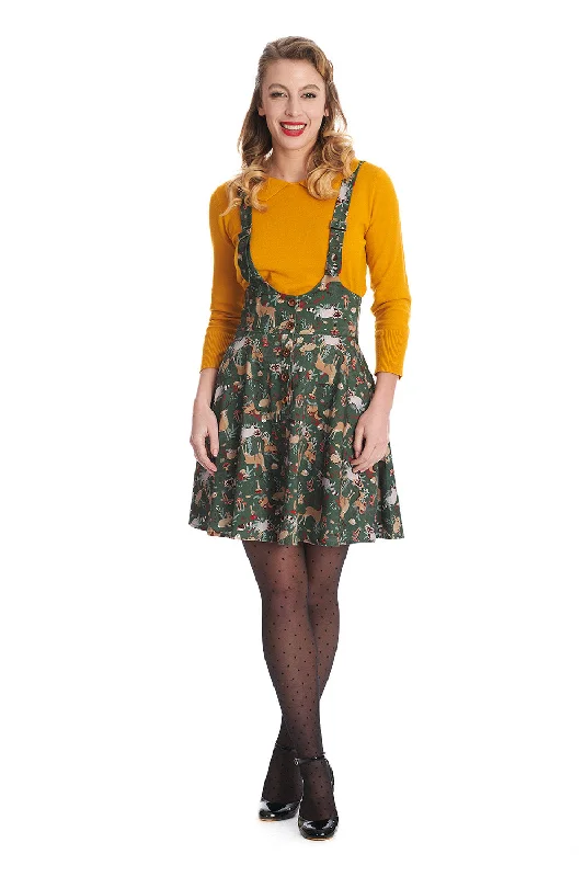 Woodland Creature Skirt linen skirt light