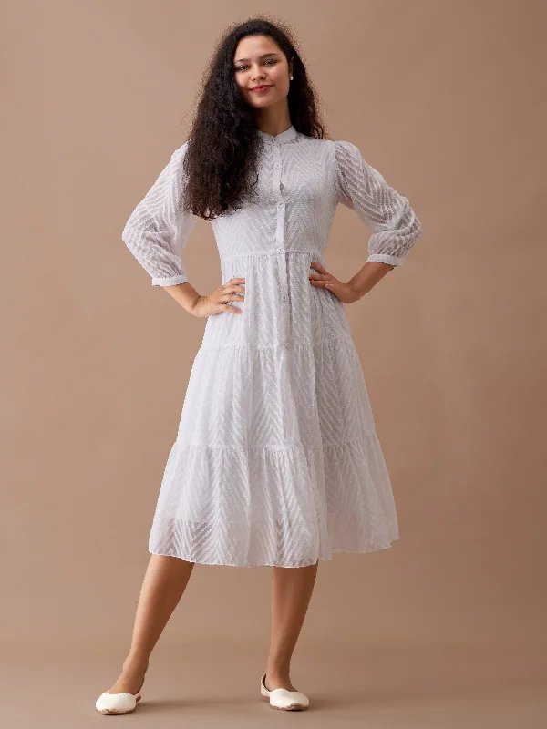 White Crepe Chiffon Swiss Dot Boat Neck Tunic Top with Jacket Cotton Fabric Linen Fabric Terry Fabric White Crepe Chiffon Swiss Dot Boat Neck Tunic Top with Jacket Cotton Fabric Linen Fabric Terry Fabric