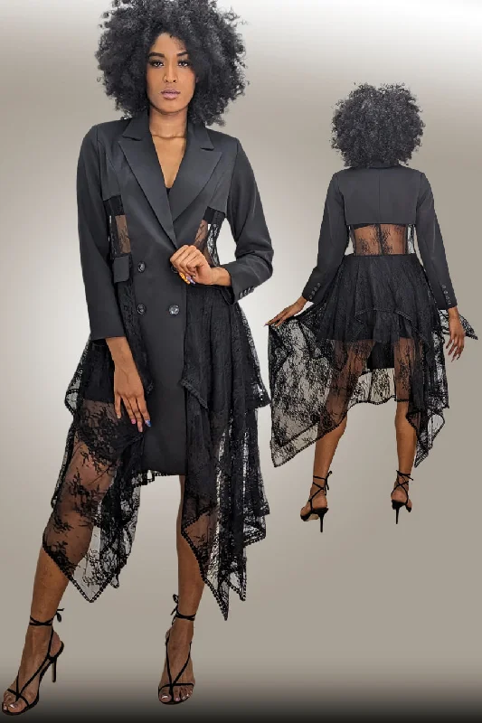 C31671 BLAZER DRESS (XXL, XXXL) Women's Unique Blazer