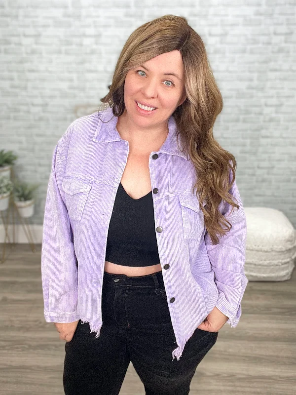 Main Stage Corduroy Jacket In Purple Lace Jacket Ribbed Jacket Sequined Jacket