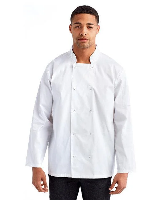 Artisan Collection by Reprime Unisex Studded Front Long-Sleeve Chef's Jacket RP665 Satin Fabric Silk Fabric Chiffon Fabric Artisan Collection by Reprime Unisex Studded Front Long-Sleeve Chef's Jacket RP665 Satin Fabric Silk Fabric Chiffon Fabric