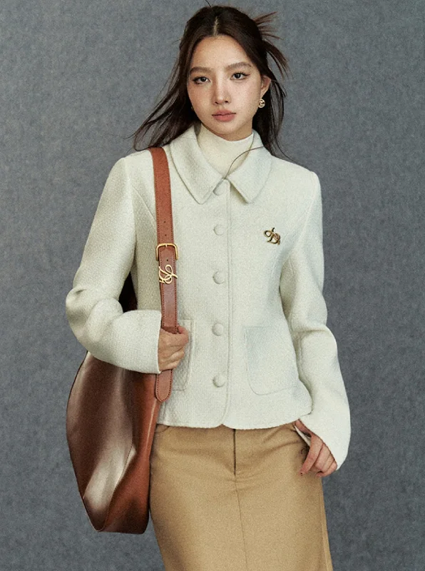 Classic Cropped Tweed Jacket Oversized Jacket Tailored Jacket Straight Jacket
