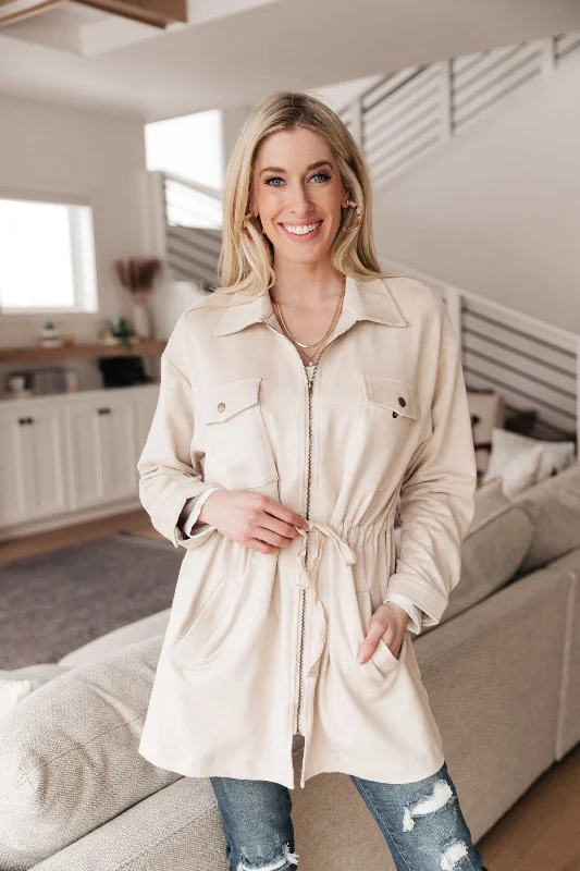 Aniston Everyday Jacket In Ivory - Jodifl Knit Fabric Woven Fabric Fleece Fabric