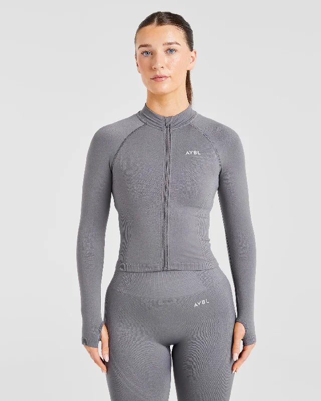 Balance V3 Seamless Zip Jacket - Charcoal Grau Lace Jacket Ribbed Jacket Sequined Jacket Balance V3 Seamless Zip Jacket - Charcoal Grau Lace Jacket Ribbed Jacket Sequined Jacket