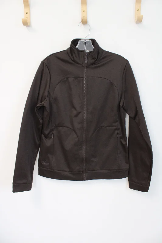 Tehama Brown Fleece Lined Zip Up Jacket | S Front Pockets Side Pockets Patch Pockets Tehama Brown Fleece Lined Zip Up Jacket | S Front Pockets Side Pockets Patch Pockets
