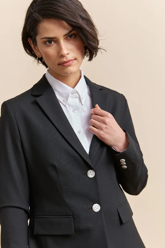 Semi-fitted black blazer Women's Vintage Suit