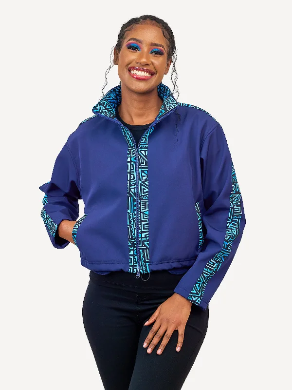 Navy with Blue & Black KK - Womens Softshell Jacket Fitted Jacket Loose Jacket Oversized Jacket Navy with Blue & Black KK - Womens Softshell Jacket Fitted Jacket Loose Jacket Oversized Jacket