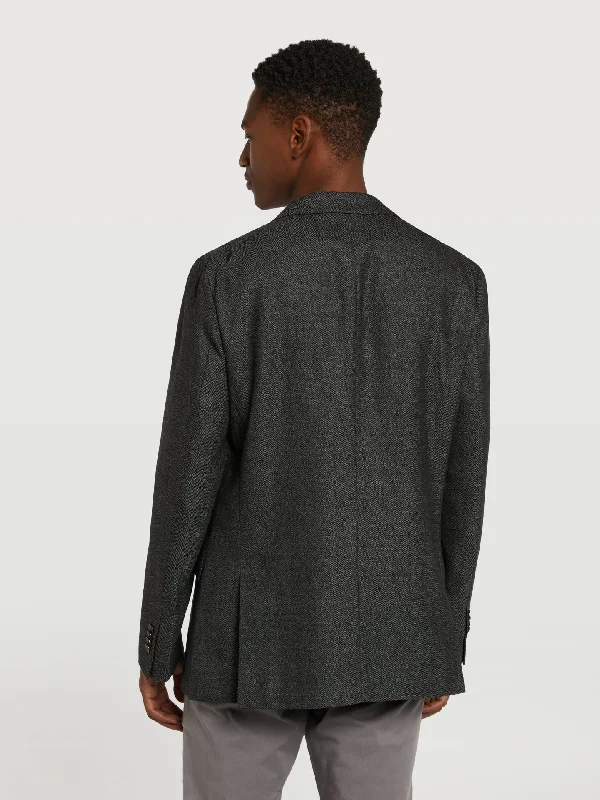 Herringbone wool blend blazer Women's Print Jacket