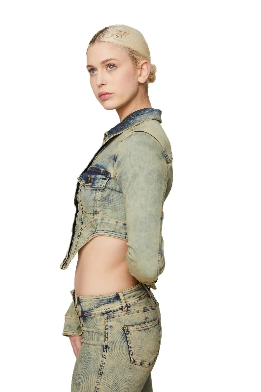 CLAW DENIM JACKET (OBLIVION) Wool Fabric Cashmere Fabric Tweed Fabric