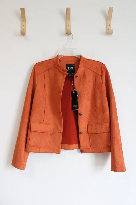 NEW French Dressing Jeans Modele Burnt Orange Suede Jacket | M Jacket Blazer Coat