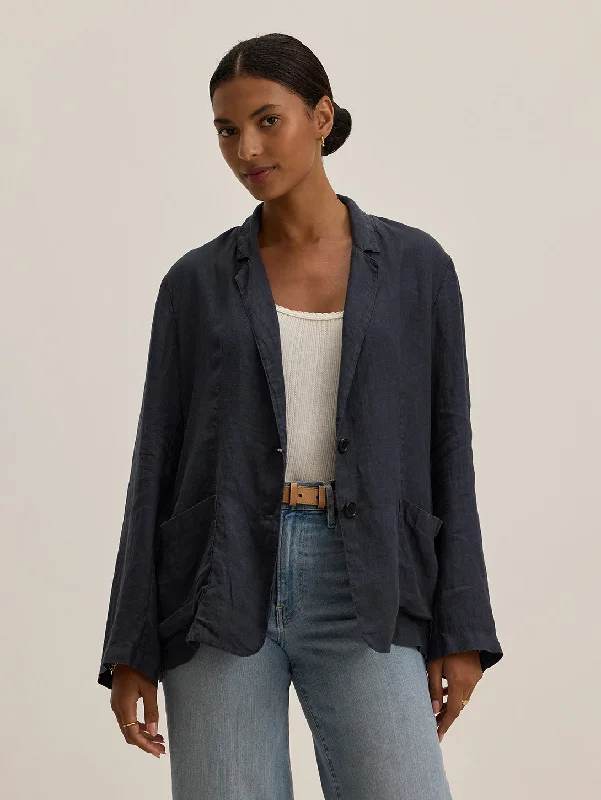 Iman Linen Blazer - Shadow Women's Trendy Jacket