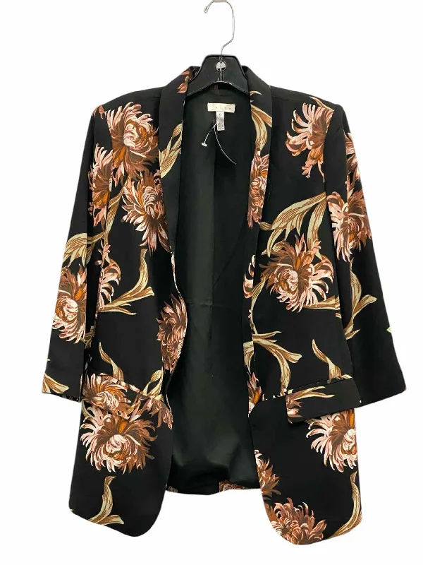 Leith Size XS Black Floral Blazer Women's Luxury Jacket
