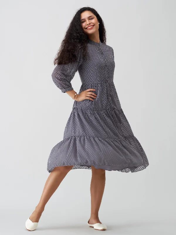 Grey Crepe Chiffon Swiss Dot Boat Neck Tunic Top with Jacket Chenille Fabric Brocade Fabric Lace Fabric Grey Crepe Chiffon Swiss Dot Boat Neck Tunic Top with Jacket Chenille Fabric Brocade Fabric Lace Fabric