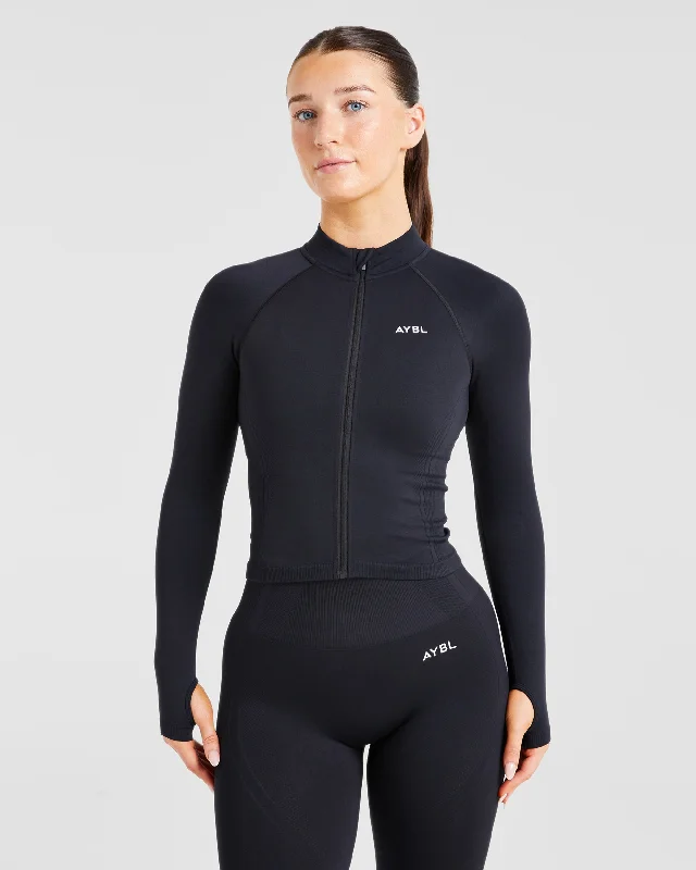 Balance V3 Seamless Zip Jacket - Schwarz Print Jacket Jacquard Jacket Patchwork Jacket