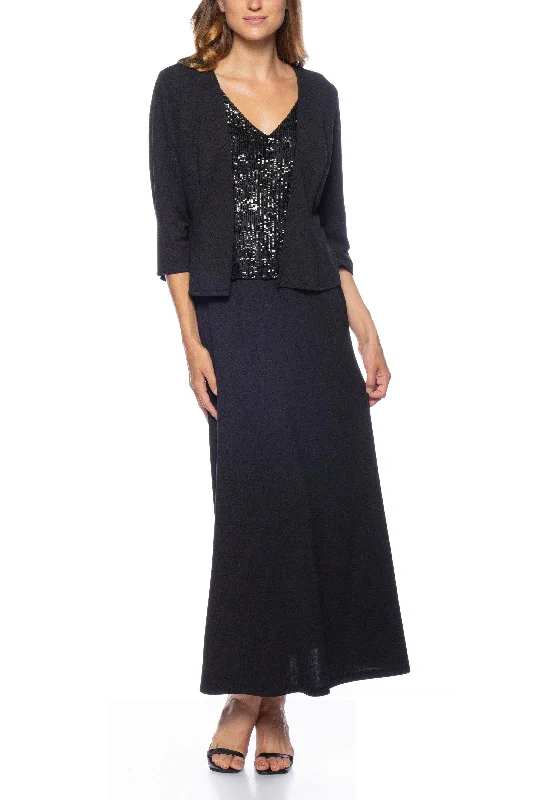 Marina 267988 - Sequin Dress with Open Front Jacket Embroidered Jacket Appliqued Jacket Beaded Jacket Marina 267988 - Sequin Dress with Open Front Jacket Embroidered Jacket Appliqued Jacket Beaded Jacket