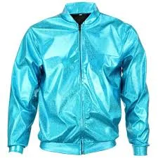 Shiny Turquoise Jacket Anorak Shell Jacket Lightweight Jacket