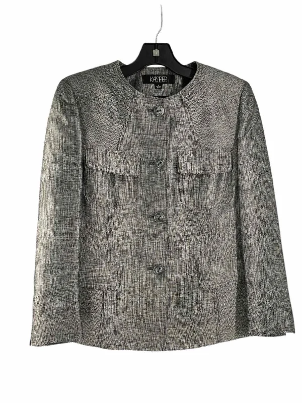 Kasper Size 6 Gray Blazer Women's Denim Suit
