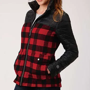 Roper Women's Buffalo Plaid Black Jacket Herringbone Jacket Houndstooth Jacket Plaid Jacket