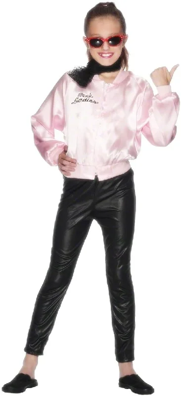 Smiffys Officially Licensed Grease Pink Ladies Jacket, S - 4-6 years Lace Jacket Ribbed Jacket Sequined Jacket Smiffys Officially Licensed Grease Pink Ladies Jacket, S - 4-6 years Lace Jacket Ribbed Jacket Sequined Jacket