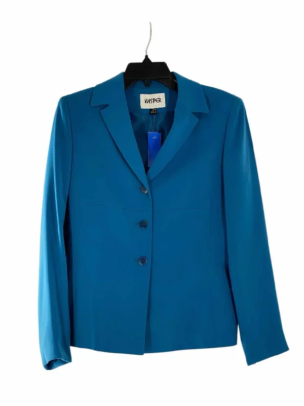 Kasper Size 4 Blue Blazer Women's Plaid Suit