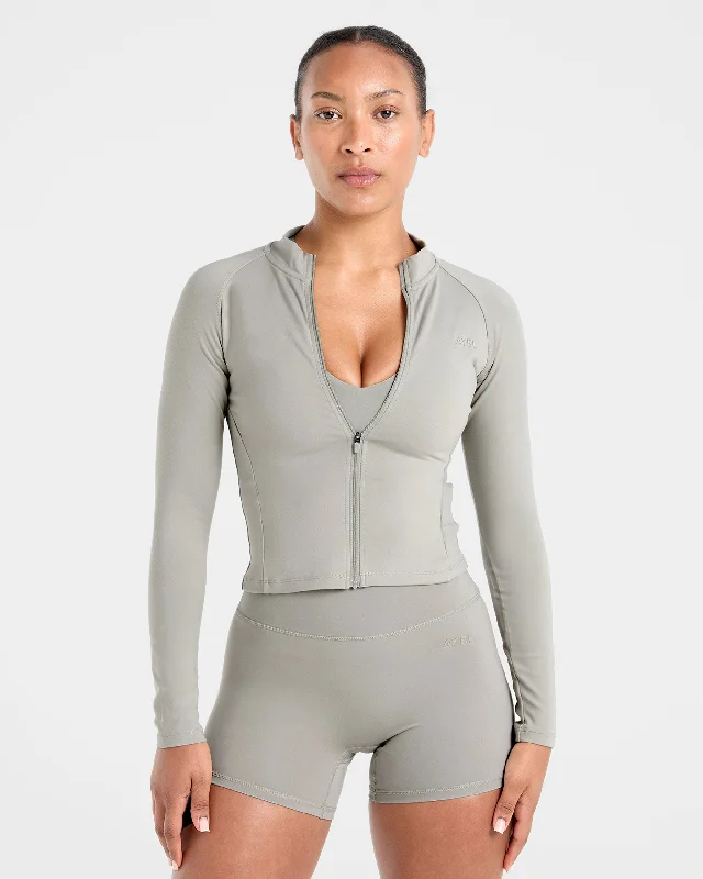 Staple Zip Jacket - Washed Olive Zip Front Button Front Snap Front